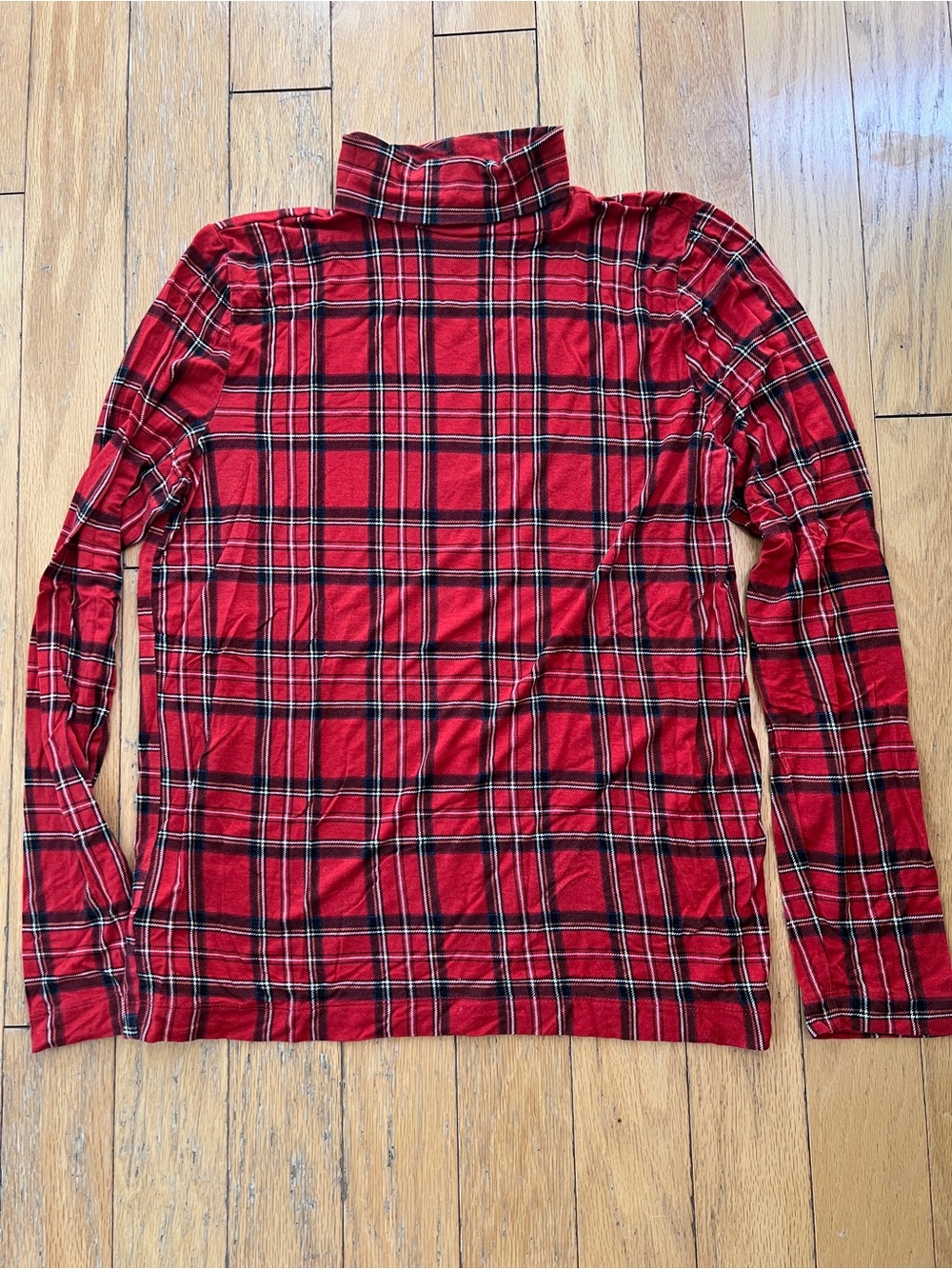 LOFT Red Plaid Turtleneck top